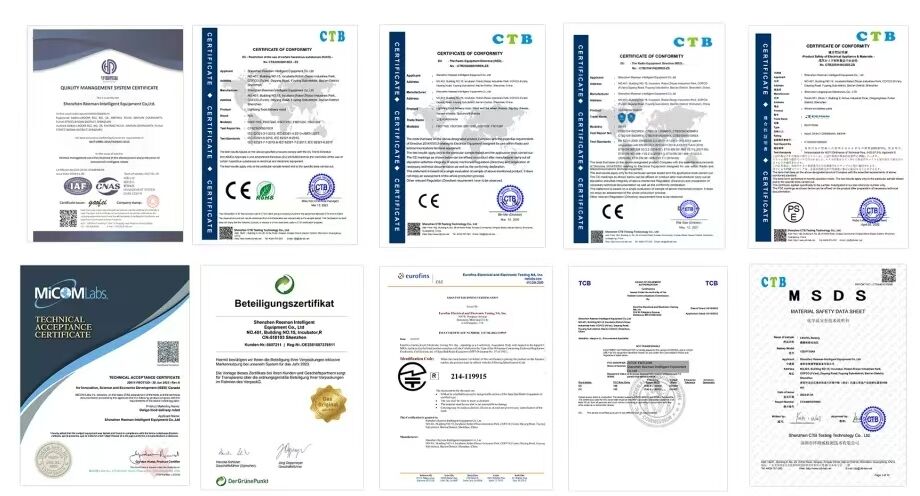 Reeman Robotics qualifications and certifications showcase
