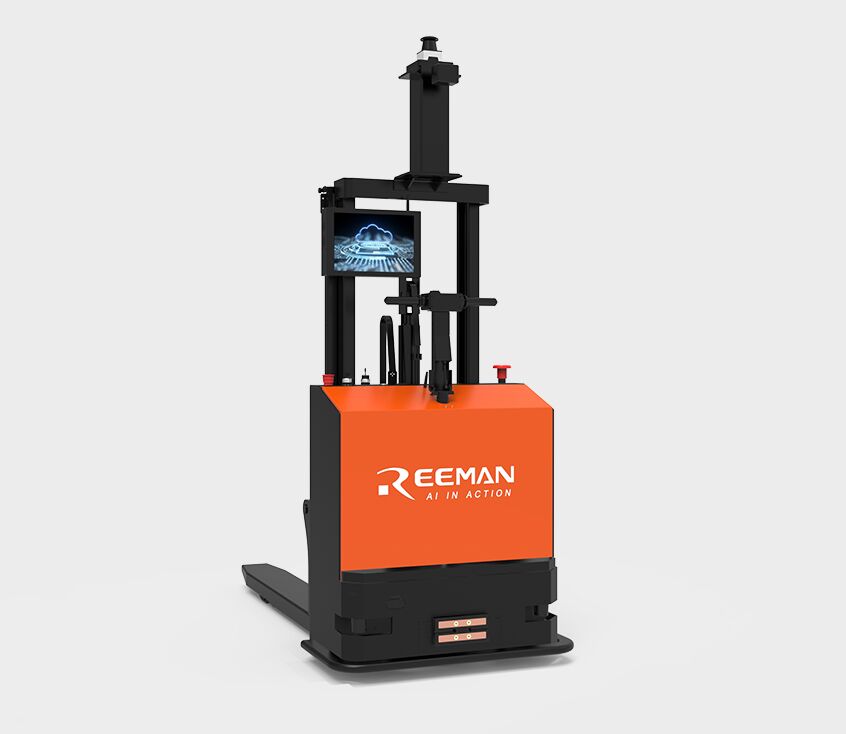 Mini 2.0 compact autonomous forklift navigating narrow warehouse aisles