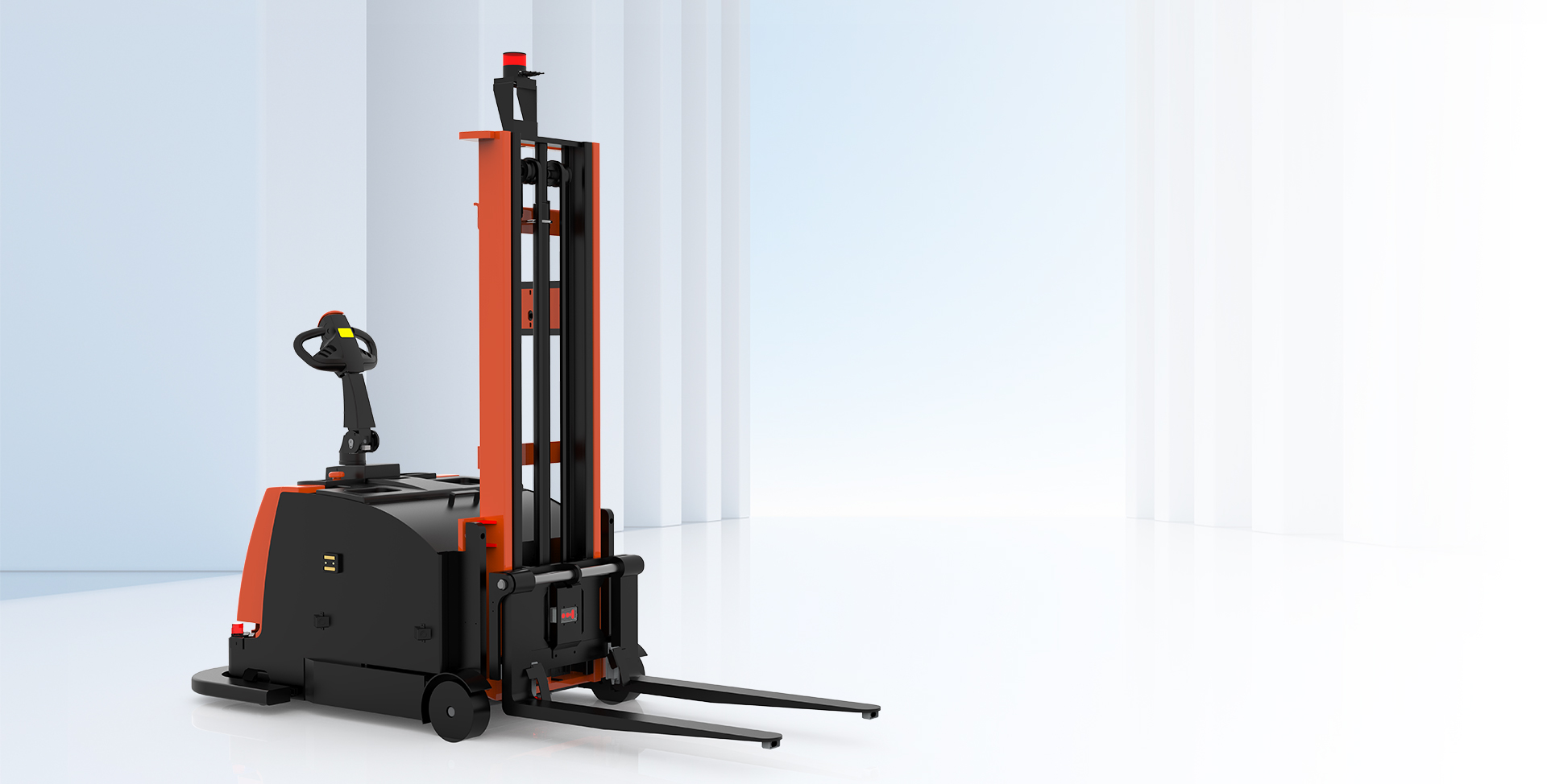 Stackman 1200のレーザーSLAMナビゲーションセンサーと3D LiDARアレイによる障害物検出